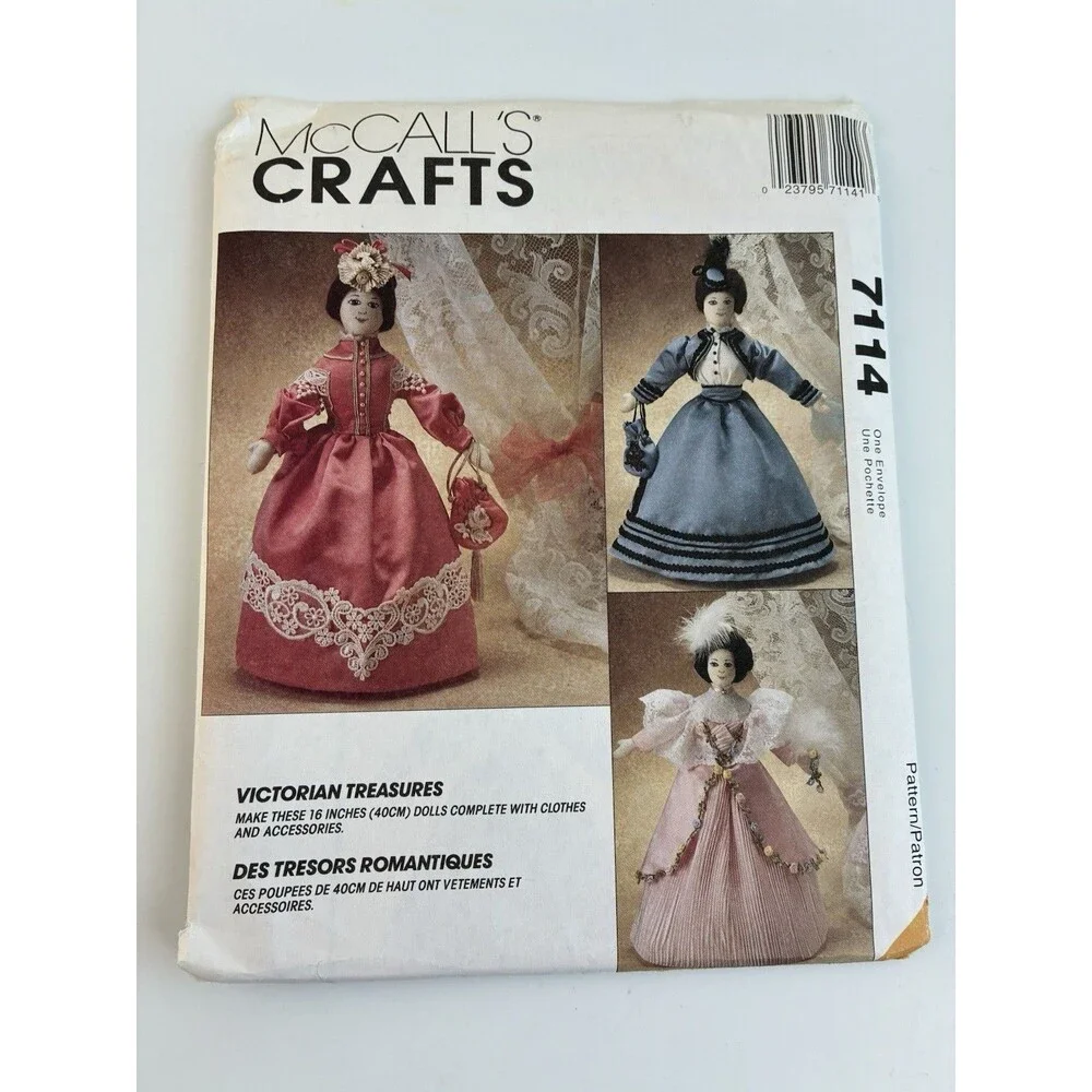 16” Doll & Clothes Victorian Uncut Pattern Doll Victorian Edwardian Romanticism